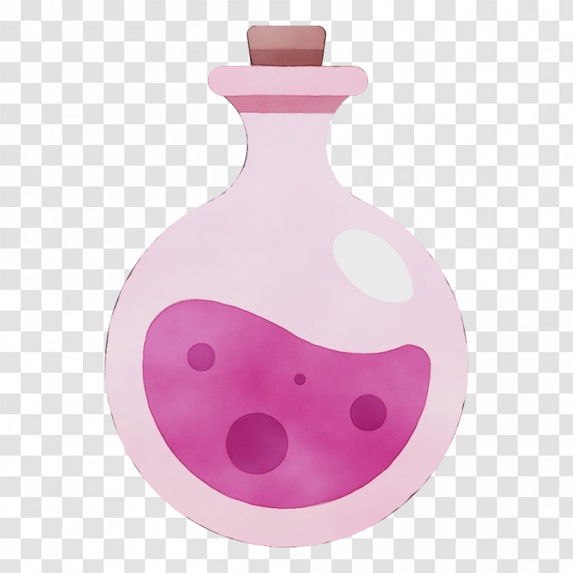 Watercolor Cartoon - Pink M - Water Bottle Transparent PNG