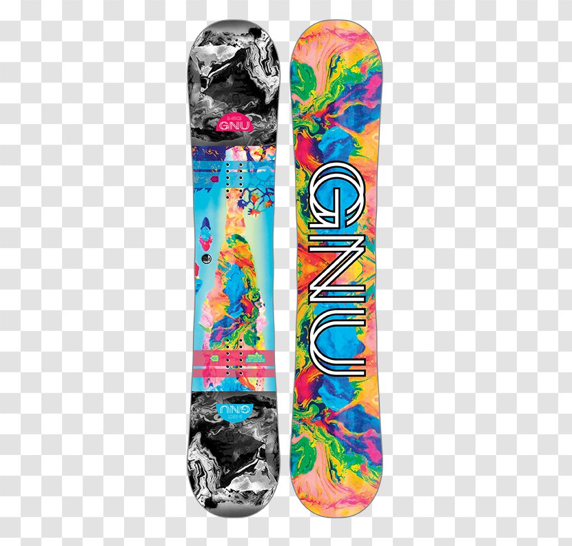 Snowboard Mervin Manufacturing GNU Women's B-Nice Asym (2017) Flow Whiteout 2016 - Skateboard Transparent PNG