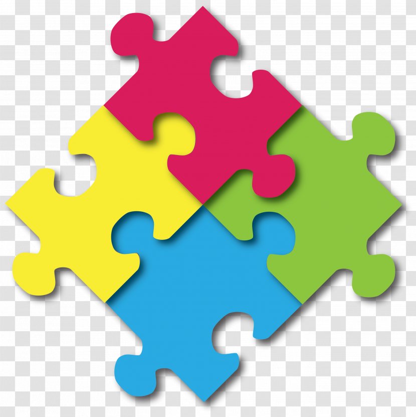 Jigsaw Puzzles Presentation Slide Diagram - Template - Autism Banner Transparent PNG