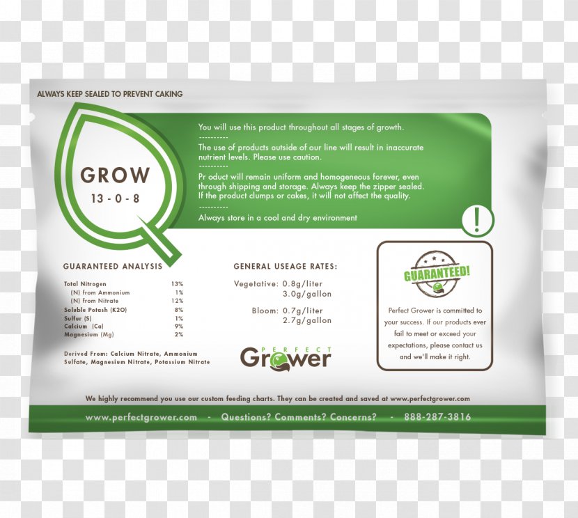Perfect Grower Gardening Nutrient - Potassium - Calcium Nitrate Transparent PNG