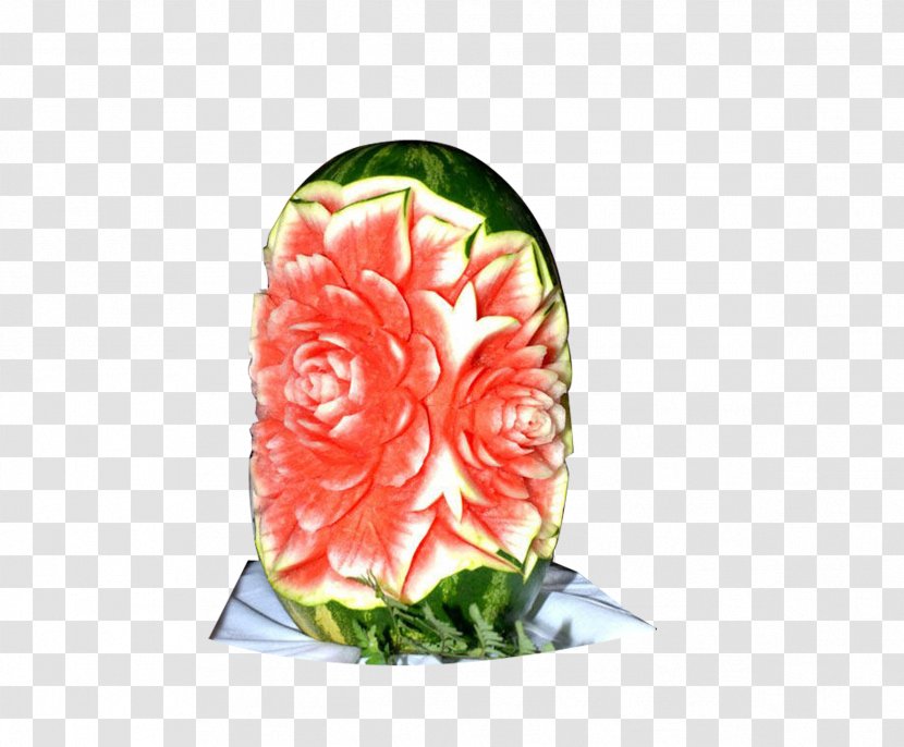 Watermelon Mukimono Petal Peach Garnish - Carved Transparent PNG