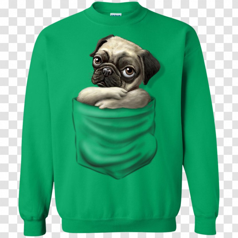 Hoodie T-shirt Pug Sweater - Gildan Activewear Transparent PNG
