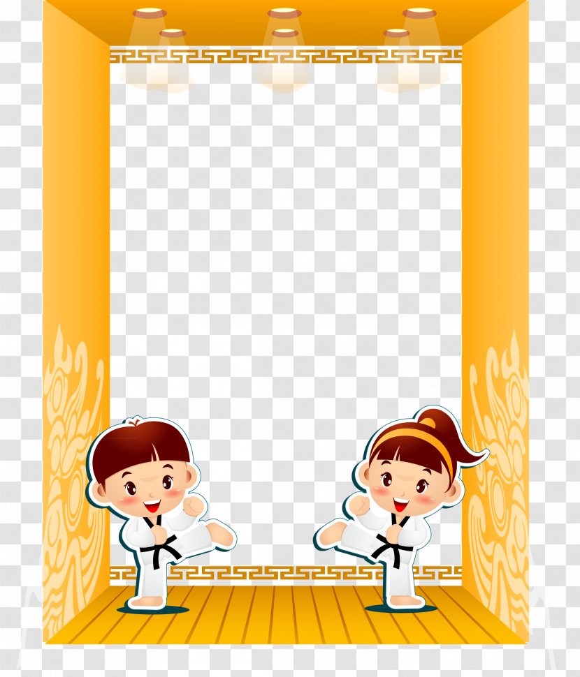 Cartoon Taekwondo Illustration - Orange - Children Transparent PNG