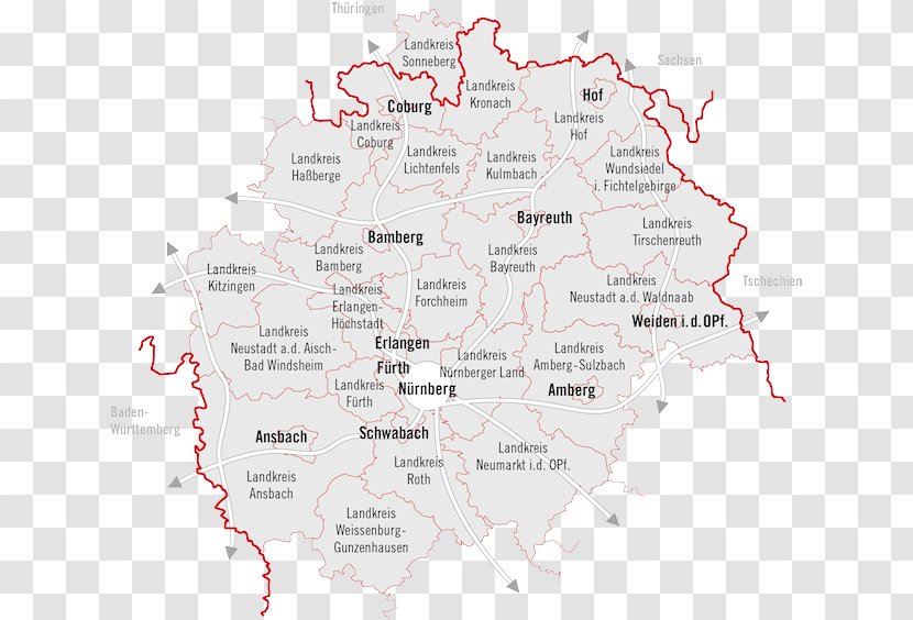 Ansbach Nuremberg Metropolitan Region Bayreuth Map Coburg - Germany Transparent PNG
