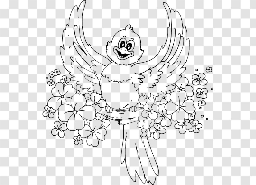 Coloring Book Drawing Bird Child - Silhouette Transparent PNG