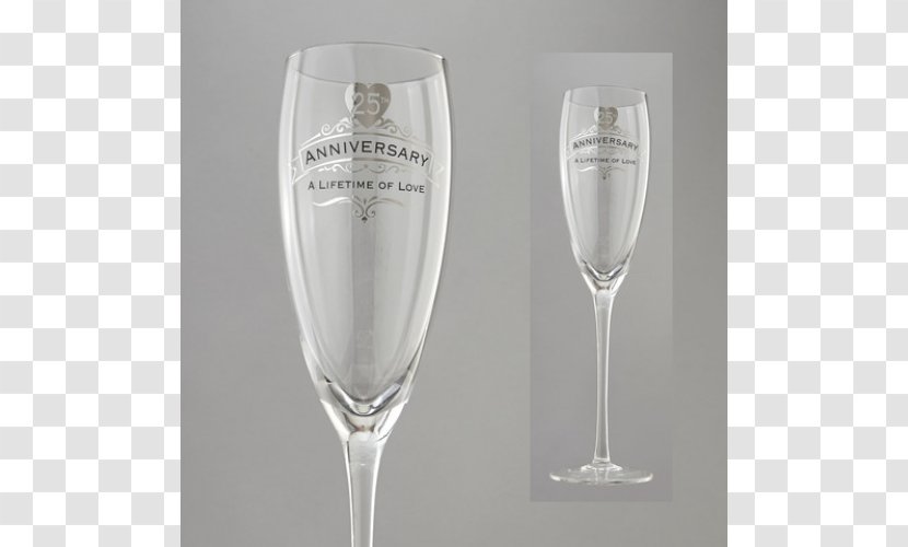 Wine Glass Champagne - 25th Wedding Anniversary Transparent PNG