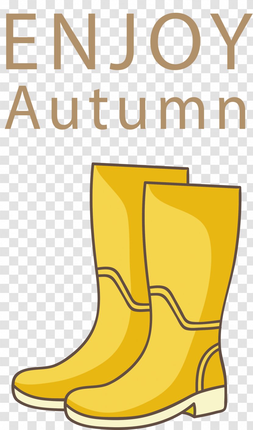 Designer Clip Art - Shoe - Yellow Boots Transparent PNG