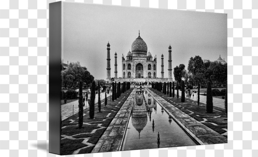 Monochrome Photography Black And White - Taj Mahal Transparent PNG