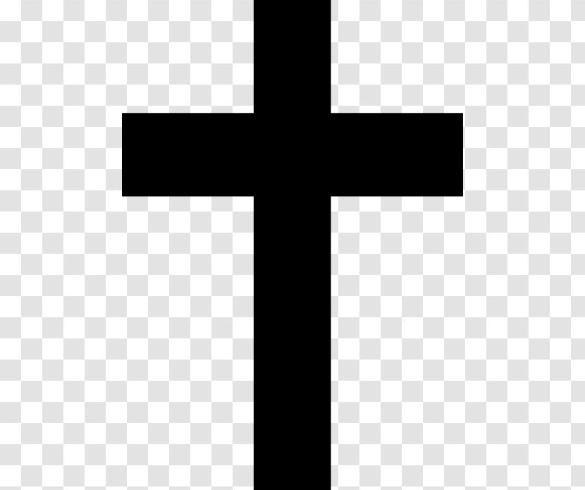 Christian Cross Clip Art - Black And White Transparent PNG