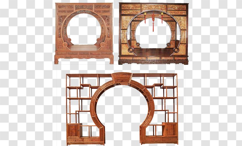 Moon Gate Door Download - The Ming Dynasty Or Shelf Bed Transparent PNG