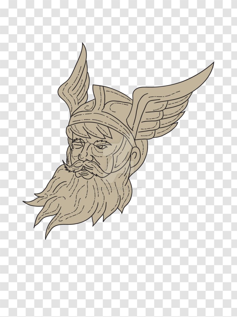 Odin Asgard Norse Mythology Drawing - Work Of Art - Like The Head God Transparent PNG