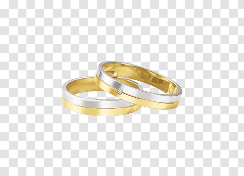Wedding Ring Silver Gold - Platinum Transparent PNG