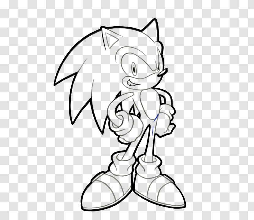Vertebrate Line Art /m/02csf Drawing Cartoon - Black - Sonic Adventure 2 Transparent PNG