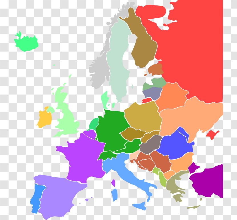 Continental Europe Wikipedia Linguistic Map - Collection Transparent PNG