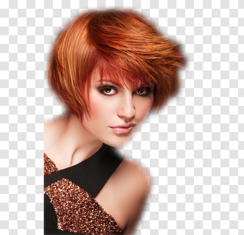 Red Hair Human Color Coloring Hairstyle - Wig Transparent PNG
