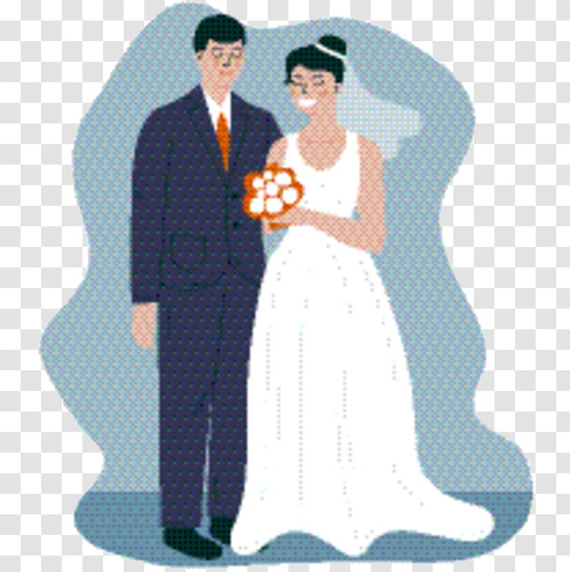 Bride And Groom Cartoon - Wedding - Marriage Bridal Clothing Transparent PNG