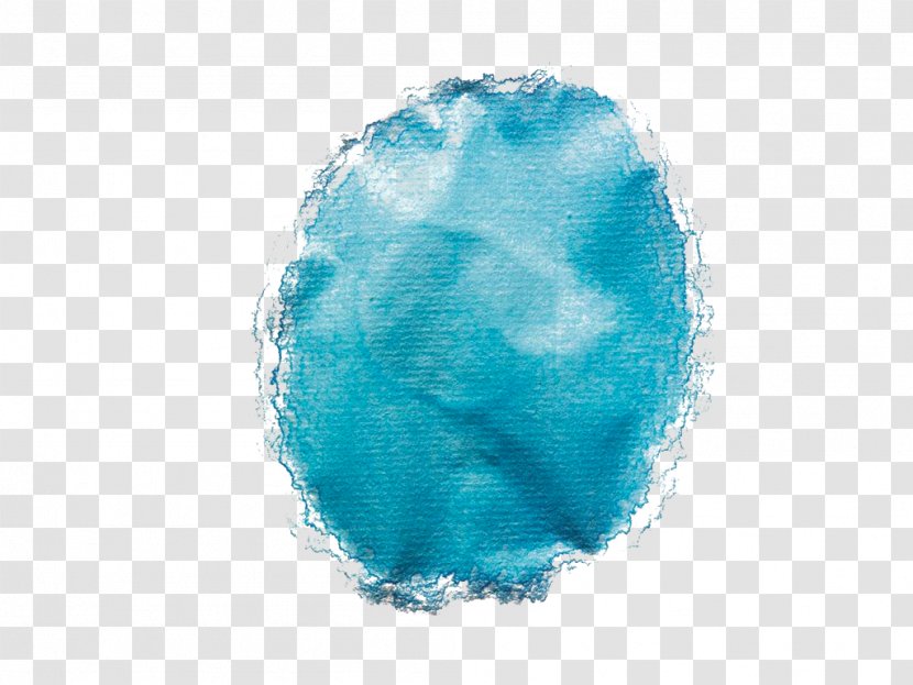 Watercolor Painting - Blue Water Stains Transparent PNG