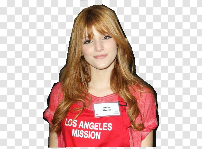 Bella Thorne Bangs Hair Coloring Blond Hairstyle - Watercolor Transparent PNG