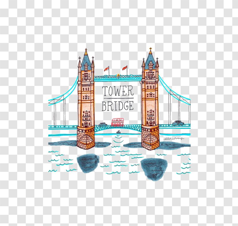 Tower Of London Bridge Big Ben River Thames - Water Transparent PNG