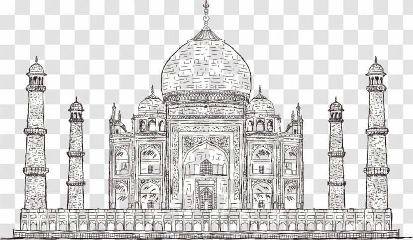 Taj Mahal Drawing Illustration - Basilica - Vector Artwork Thailand Transparent PNG