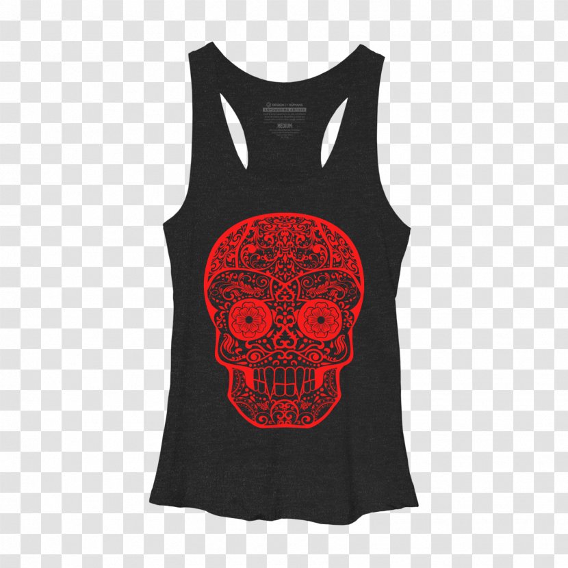 T-shirt Sleeveless Shirt Gilets Outerwear - Bone - Calavera Transparent PNG