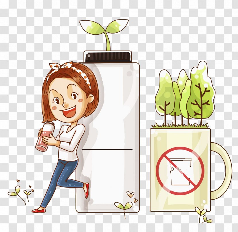 Stock Photography Clip Art - Refrigerator - The Woman Leaning Against Transparent PNG