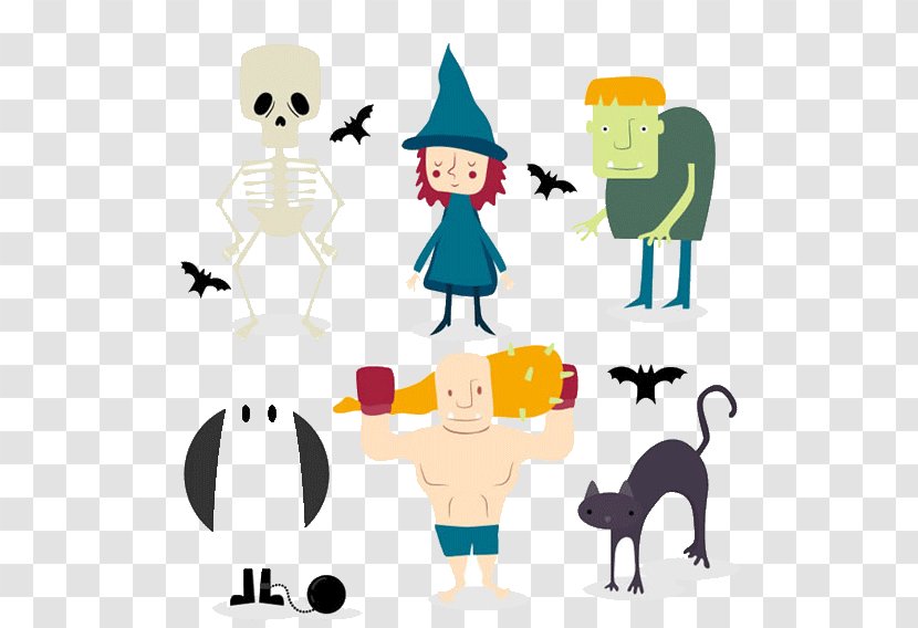 Halloween Trick-or-treating Clip Art - Cartoon - Figures Transparent PNG