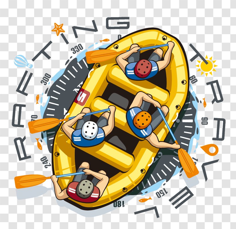 Rafting Vector Graphics Whitewater Royalty-free Illustration - Raft - Adrift Cartoon Transparent PNG