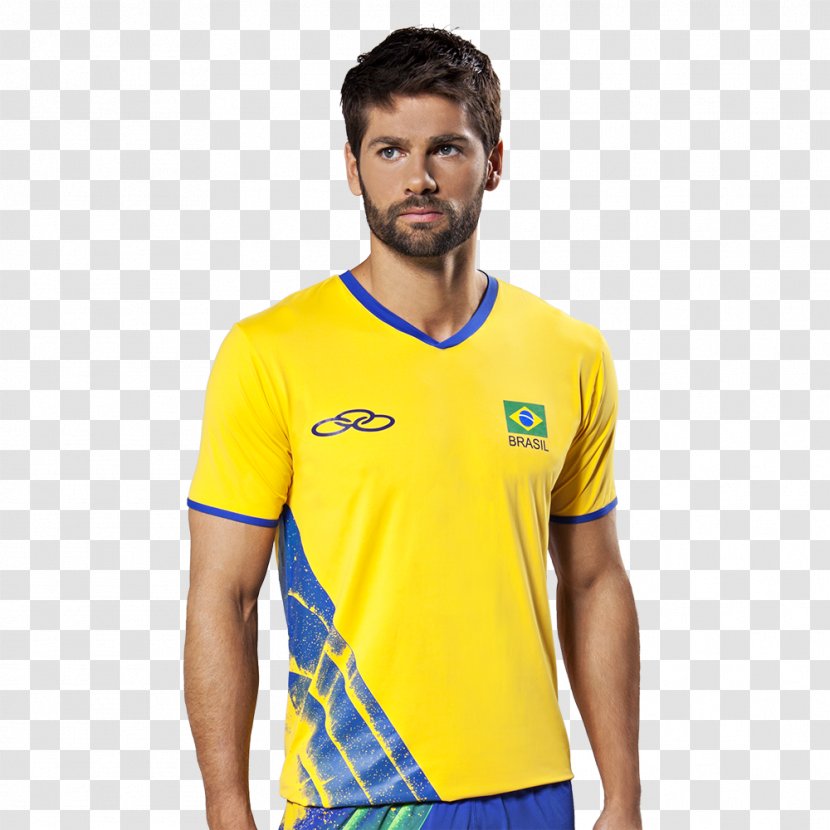 Brazil Men's National Volleyball Team T-shirt At The 2016 Summer Olympics – Tournament Yellow - Jersey Transparent PNG