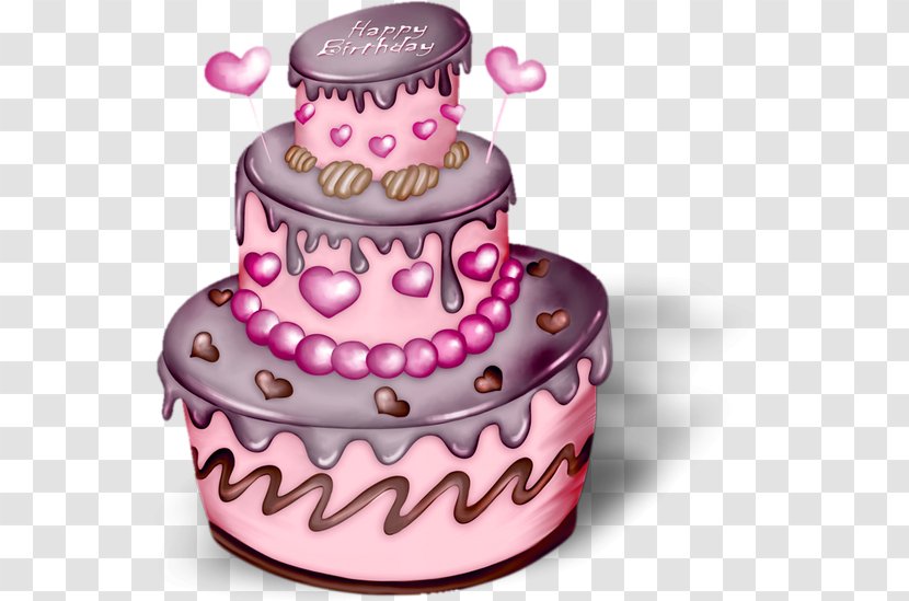 Birthday Cake Clip Art Happy - Magenta Transparent PNG