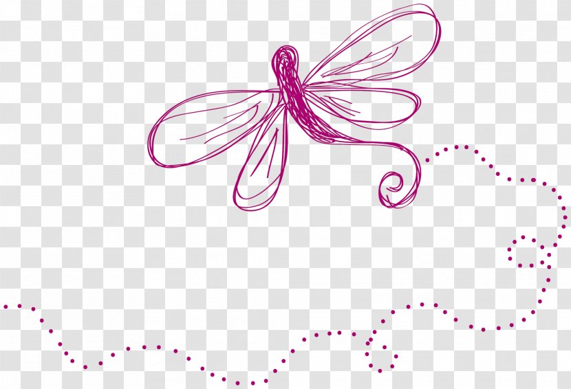 Red Icon - Text - Dragonfly Lines Transparent PNG