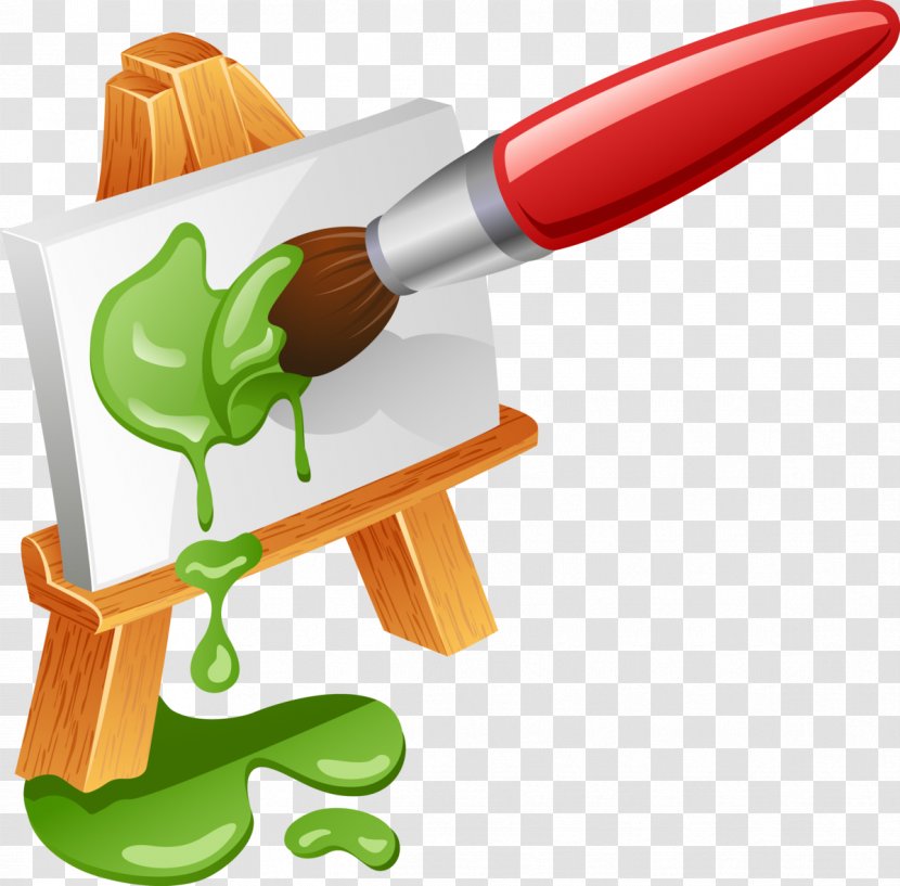 Easel Paintbrush Painting Royalty-free - Food - Pen Transparent PNG