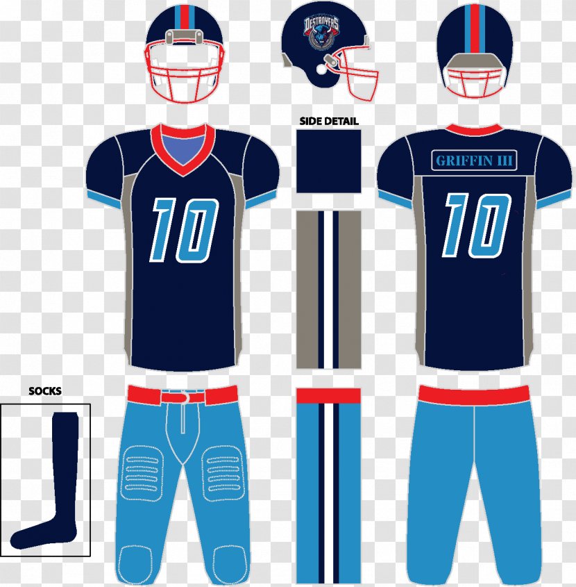 Columbus Destroyers Arena Football League Dallas Desperados Orlando Predators Jersey - Electric Blue - Uniform Transparent PNG