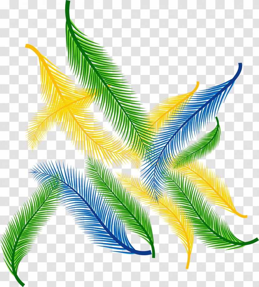 Feather Yellow - Leaf - Colorful Fresh Feathers Transparent PNG
