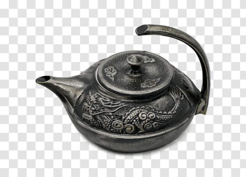 Teapot Kettle Teaware Tea Ceremony - Cast Iron - Silver Pot Transparent PNG
