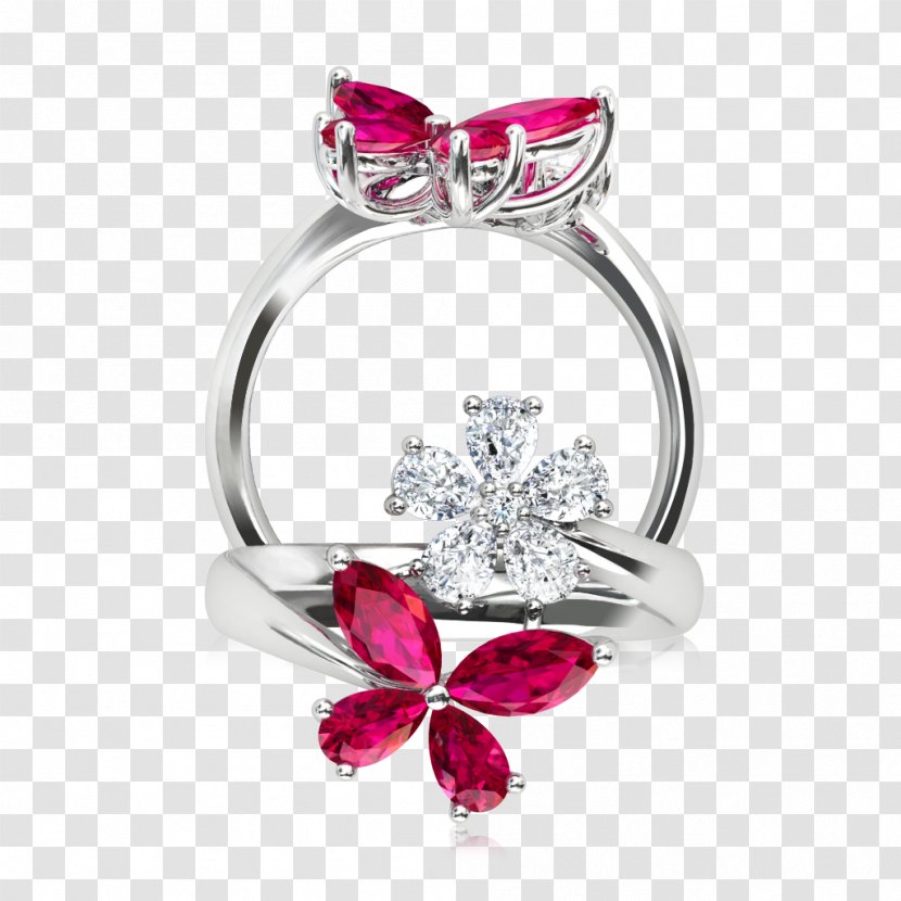 Ruby Earring Diamond Jewellery - Silver Transparent PNG