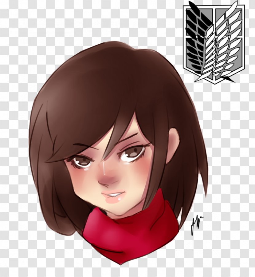 Attack On Titan Mikasa Ackerman Art Eyebrow Hair - Silhouette Transparent PNG