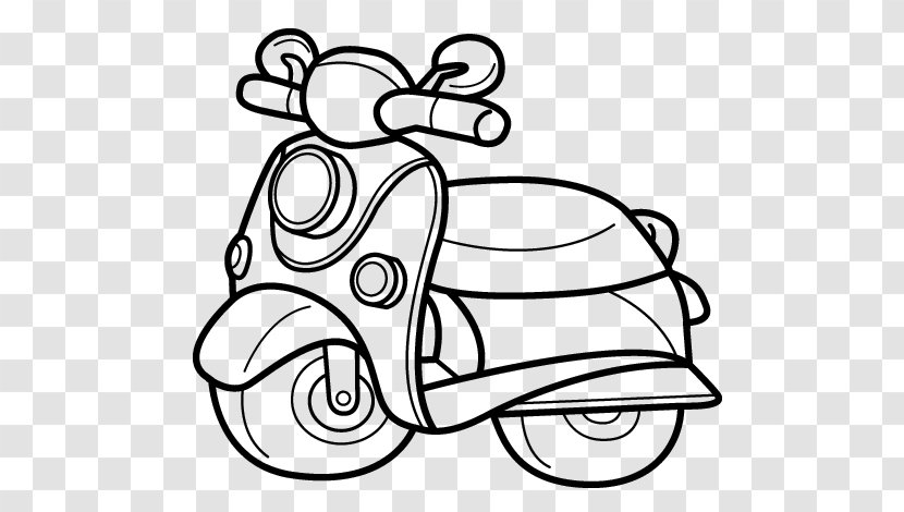 Scooter Car Motorcycle Drawing Coloring Book - Silhouette Transparent PNG