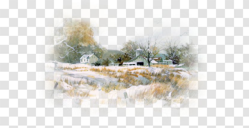 Winter Desktop Wallpaper Snow Landscape Easygoing - Computer - Forest Watercolor Transparent PNG