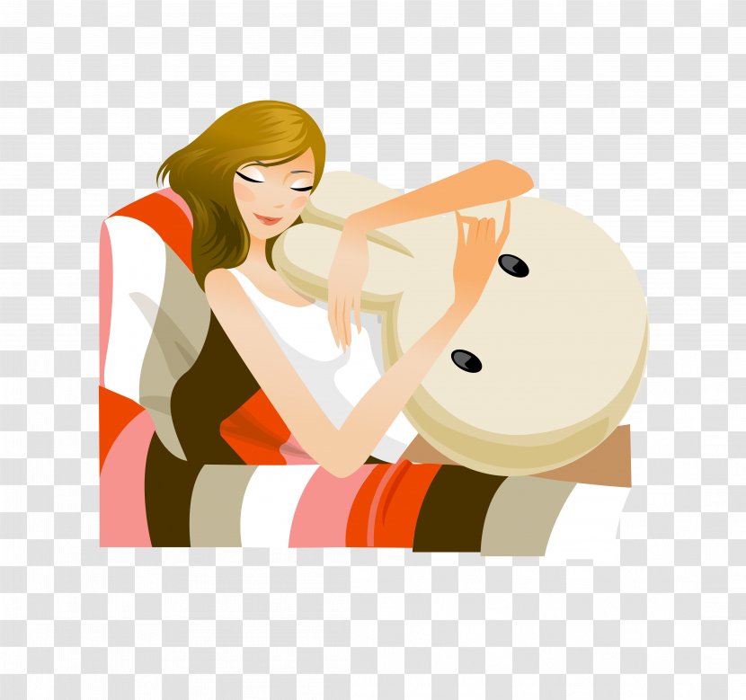 Relaxation - Frame - Vector Sleep Woman Picture Transparent PNG