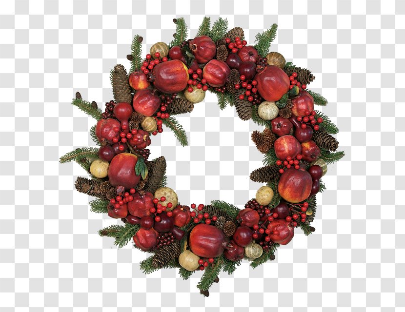 Wreath Christmas Ornament Decoration Holiday - Fruit Transparent PNG