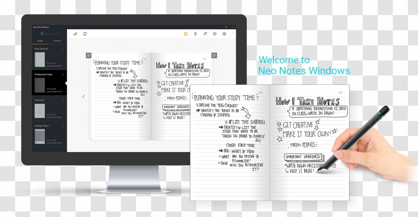 Digital Pen Paper Electronics Notebook - Brand - Smart Notes Transparent PNG