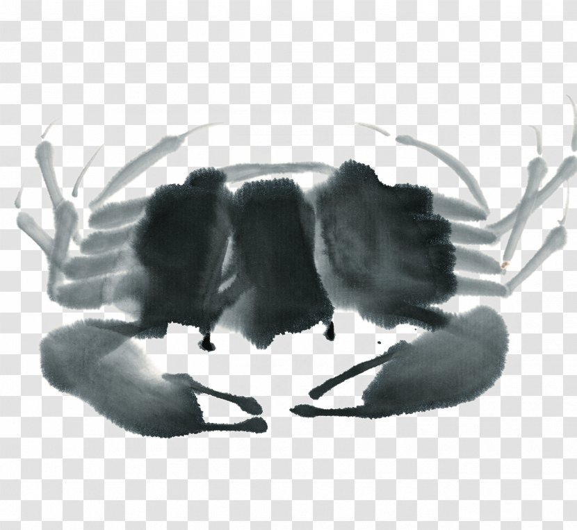 Crab U6c34u58a8u5199u610f Ink Wash Painting Chinese - Claw Transparent PNG