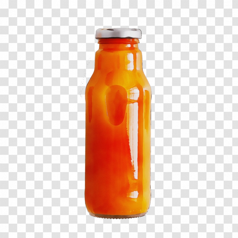 Orange Drink Water Bottle Glass Bottle Bottle Glass Transparent PNG