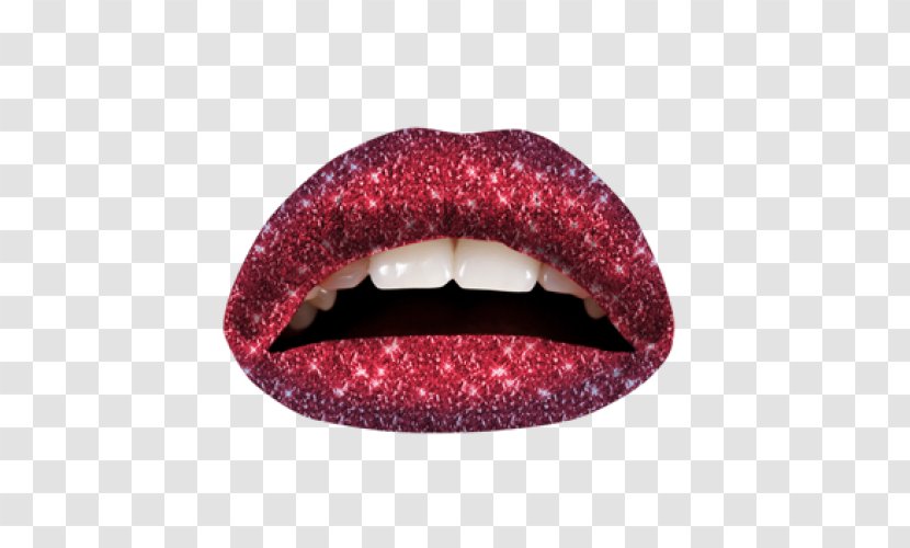 Violent Lips Tattoo Glitter Red - Cosmetics - Lipstick Transparent PNG