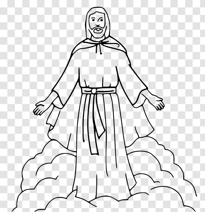 Coloring Book Depiction Of Jesus Bible Ascension - Costume Design Transparent PNG