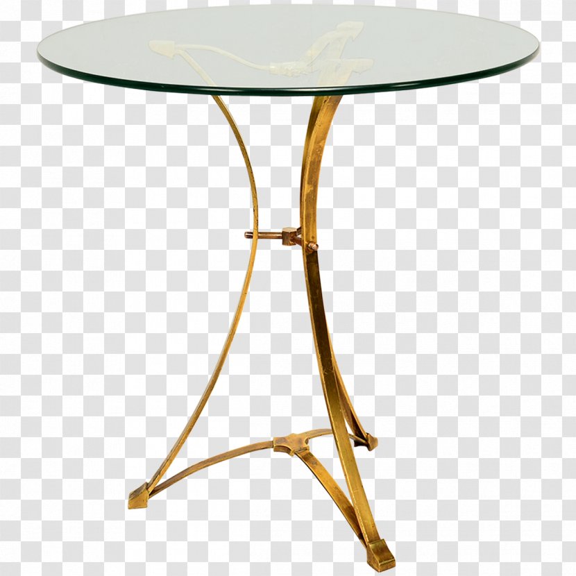 Table Furniture Guéridon Glass Brass - Side Transparent PNG