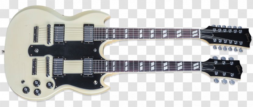 Gibson EDS-1275 Les Paul Custom Twelve-string Guitar Multi-neck - Watercolor - Drums Transparent PNG