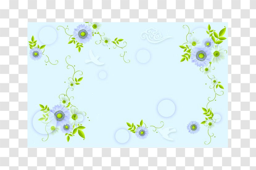 Floral Design Blue Flower Wallpaper - Flora - Broken Cloth Transparent PNG