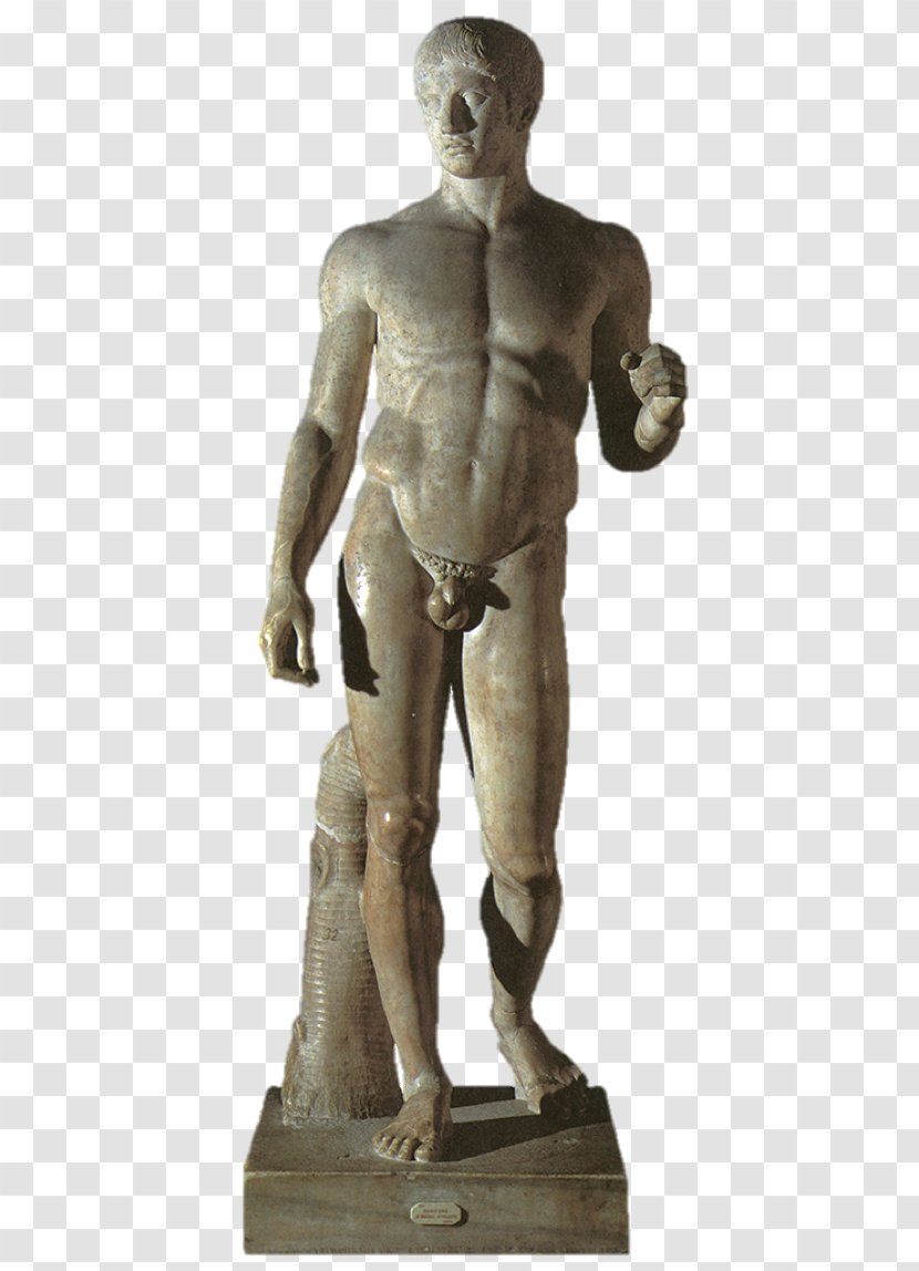 Doryphoros Ancient Greece Classical Apoksyomenos Statue - Greek Sculpture Transparent PNG